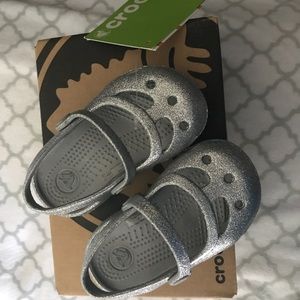 💗New rare silver glitter crocs💗